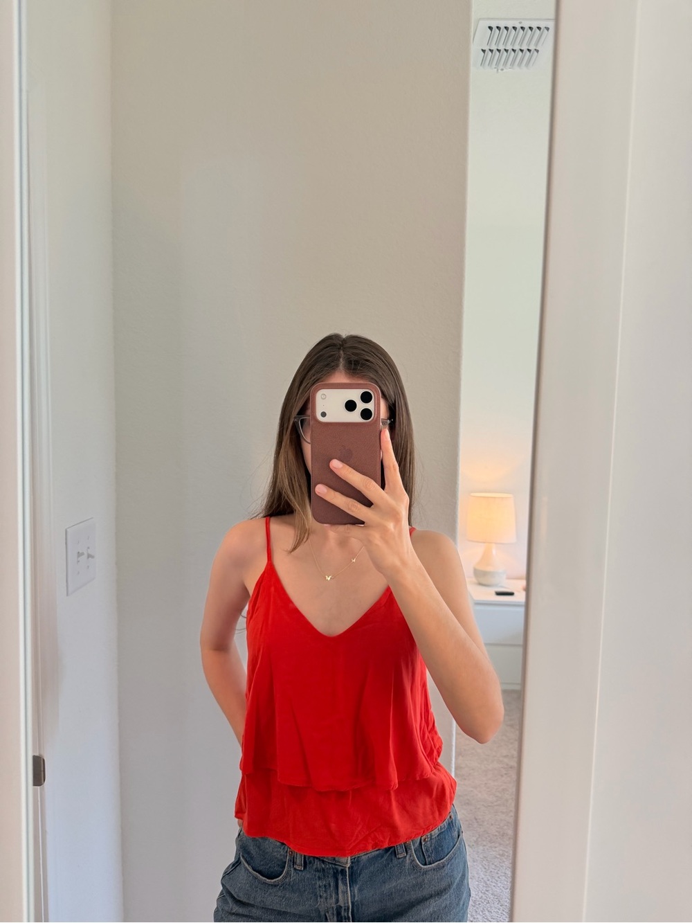 Handbook Orange Layered Cami Top Size S